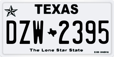 TX license plate DZW2395