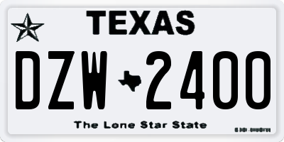 TX license plate DZW2400