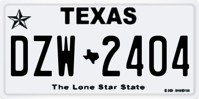 TX license plate DZW2404