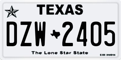 TX license plate DZW2405