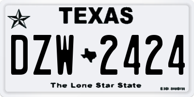 TX license plate DZW2424
