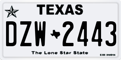 TX license plate DZW2443