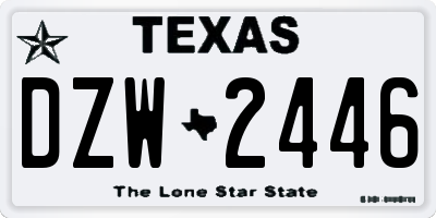 TX license plate DZW2446