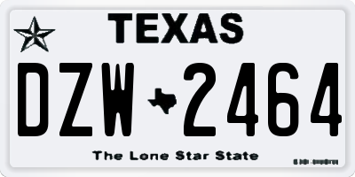 TX license plate DZW2464