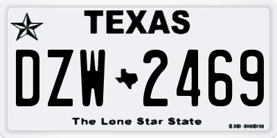TX license plate DZW2469