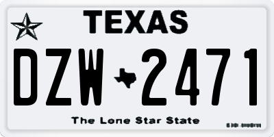TX license plate DZW2471