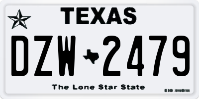 TX license plate DZW2479