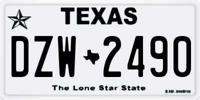 TX license plate DZW2490