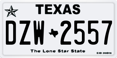 TX license plate DZW2557
