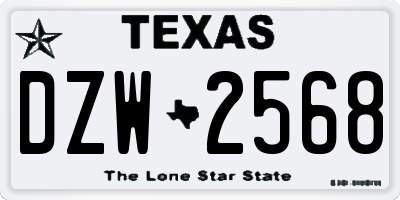 TX license plate DZW2568