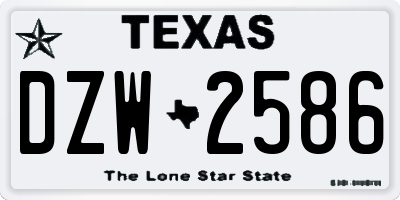 TX license plate DZW2586