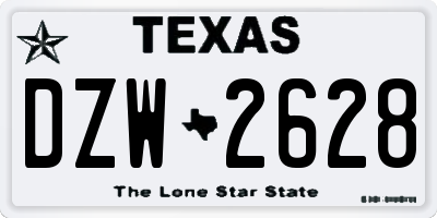 TX license plate DZW2628
