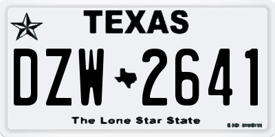 TX license plate DZW2641