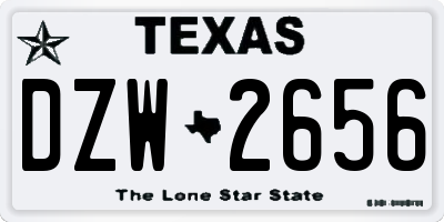TX license plate DZW2656