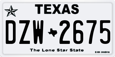 TX license plate DZW2675