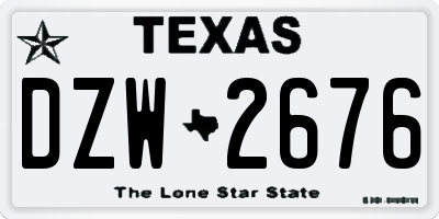 TX license plate DZW2676