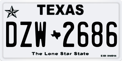 TX license plate DZW2686