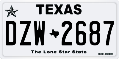 TX license plate DZW2687