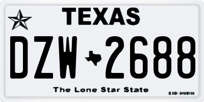 TX license plate DZW2688