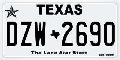 TX license plate DZW2690