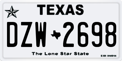 TX license plate DZW2698