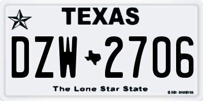 TX license plate DZW2706