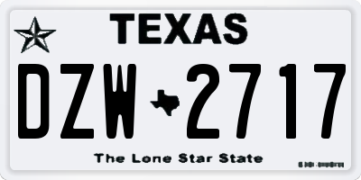 TX license plate DZW2717