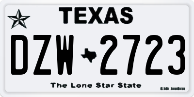 TX license plate DZW2723