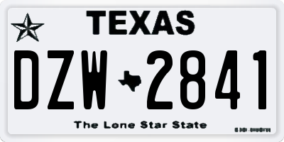 TX license plate DZW2841