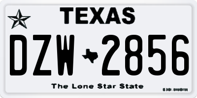 TX license plate DZW2856