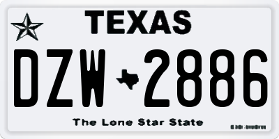 TX license plate DZW2886