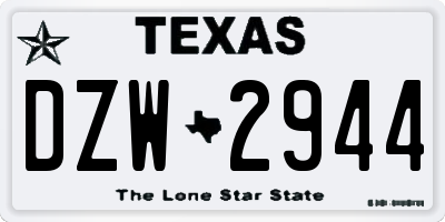 TX license plate DZW2944