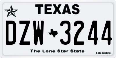TX license plate DZW3244