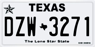 TX license plate DZW3271