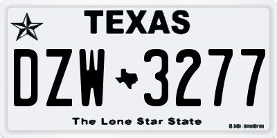 TX license plate DZW3277