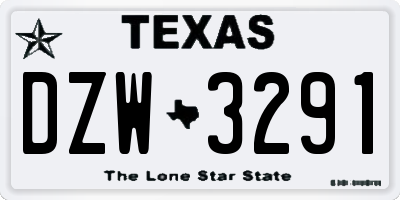 TX license plate DZW3291