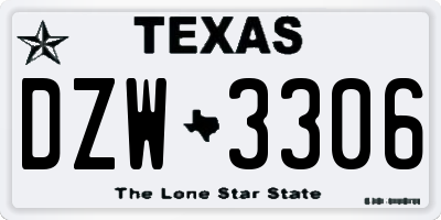 TX license plate DZW3306