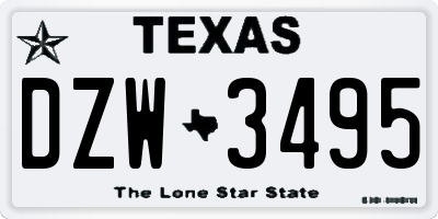 TX license plate DZW3495