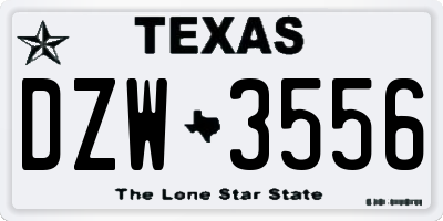 TX license plate DZW3556
