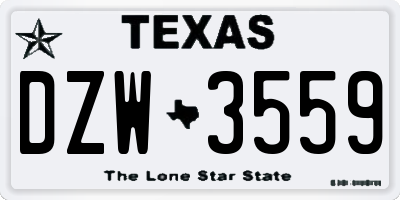 TX license plate DZW3559