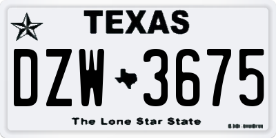TX license plate DZW3675