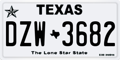 TX license plate DZW3682