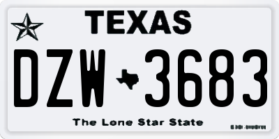 TX license plate DZW3683