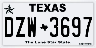 TX license plate DZW3697
