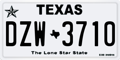 TX license plate DZW3710
