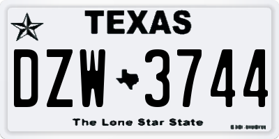 TX license plate DZW3744