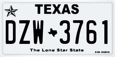 TX license plate DZW3761