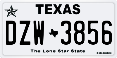 TX license plate DZW3856