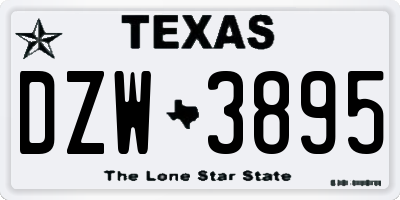 TX license plate DZW3895