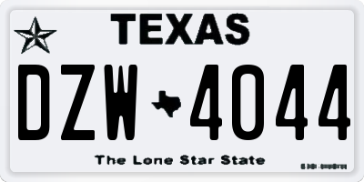 TX license plate DZW4044